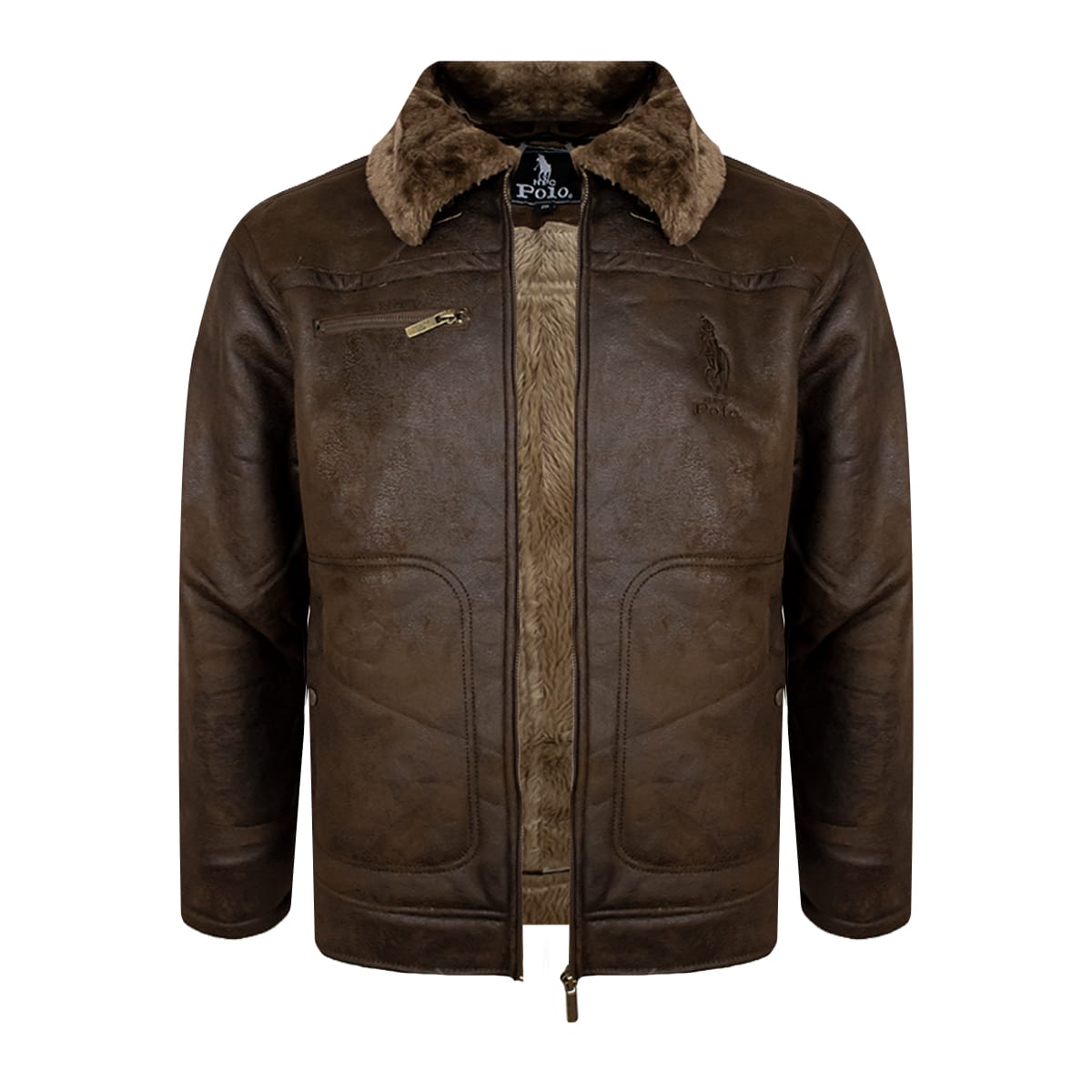 Chamarra Marlboro marca HPC Polo gamuza avejentada